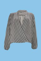 Blusa Danisa de Rayas Verticales Cruzada Manga Larga Marca DEREK